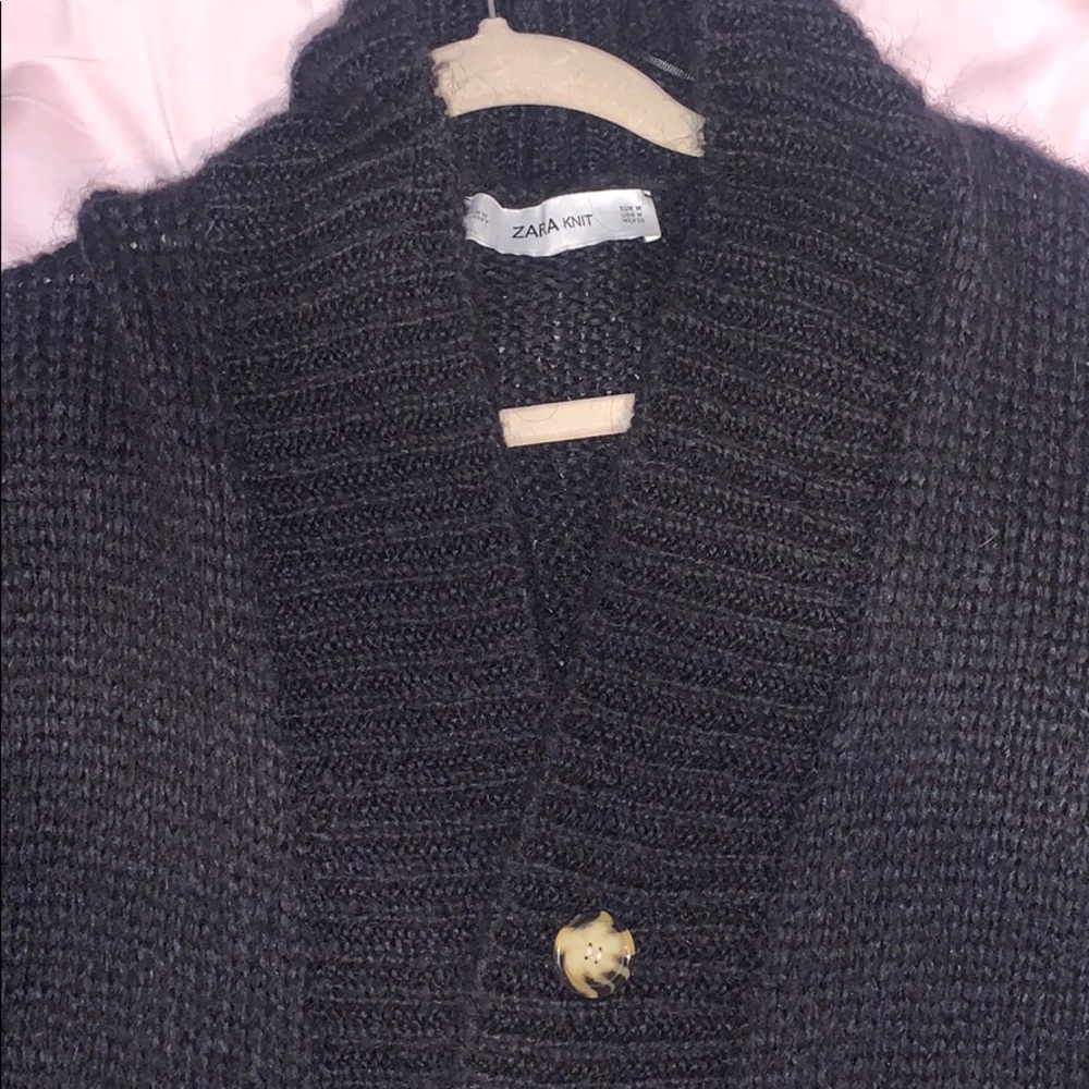 Zara Cozy Oversized Wool Knit Cardigan Button Down